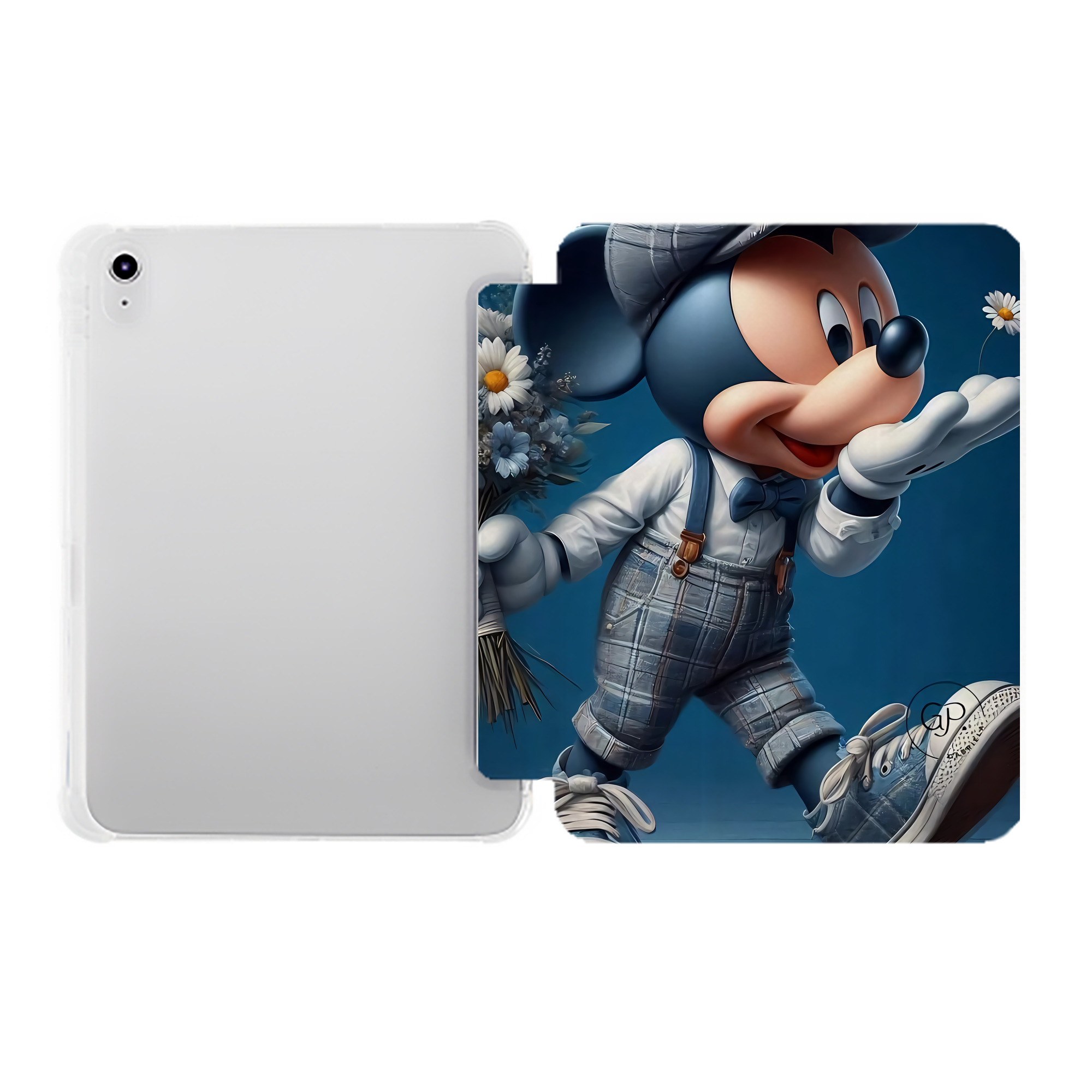 （画像用） ミッキーマウス Mickey Mouse IPad ケース ペン収納付き 三つ折りスタンド PUレザー×シリコン 対応機種9.5/10.5/10.9インチ